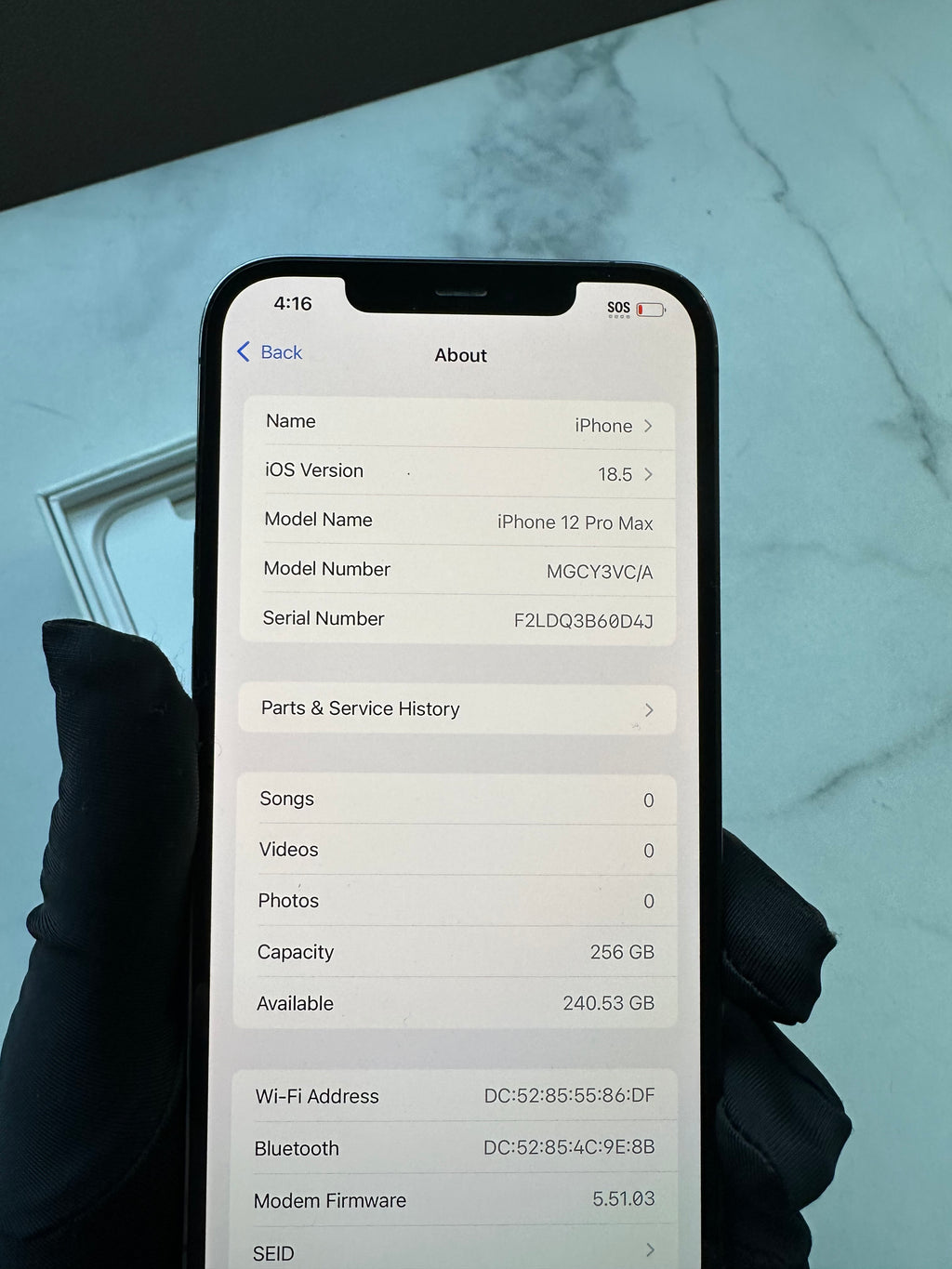 Grey iPhone 12 pro max 256 gb